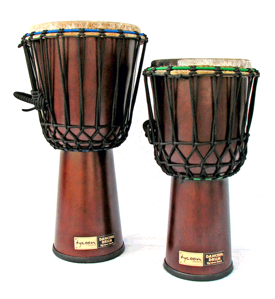11" Djembe (L), 9" Djembe (R)
