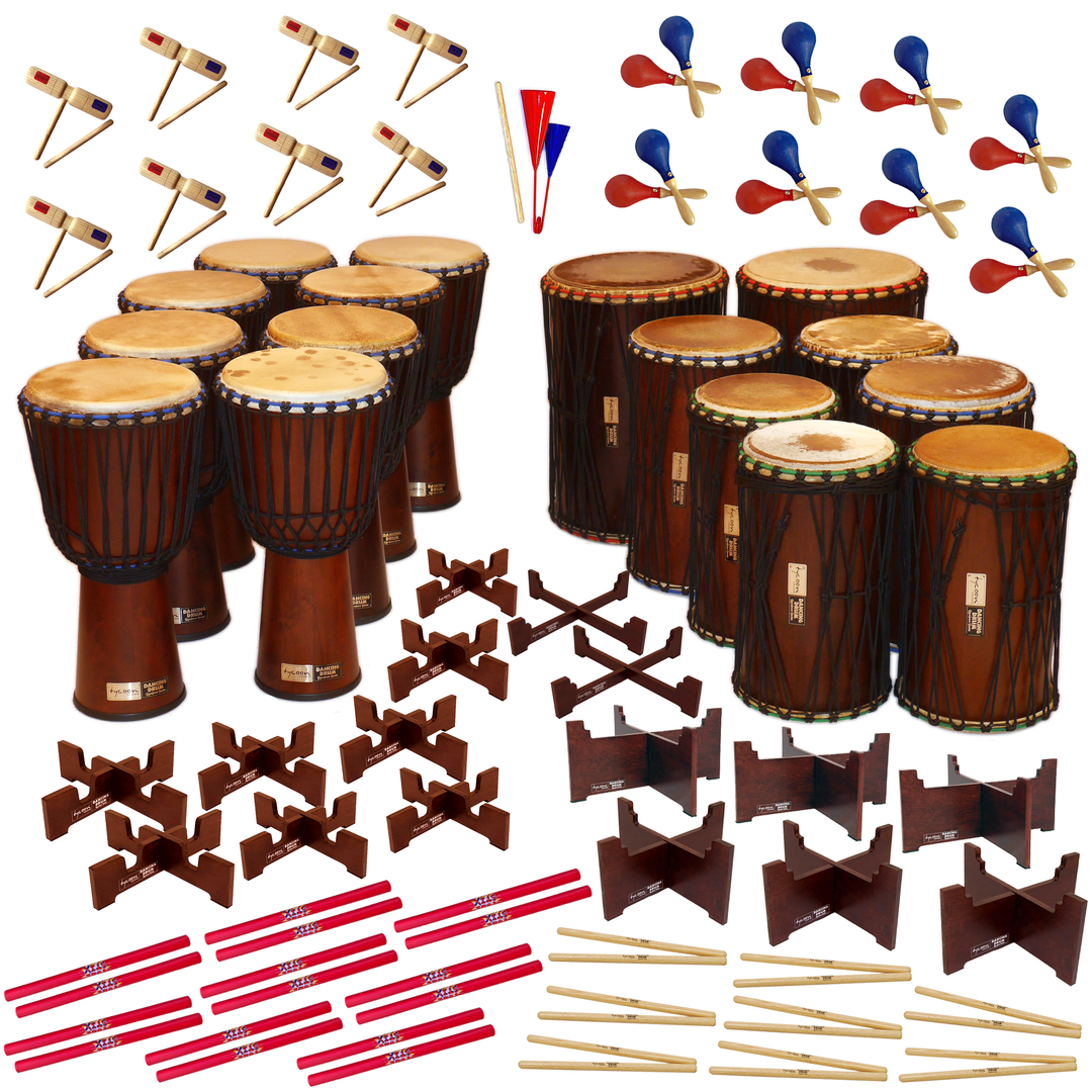 32-Student Drum Package with Dancing Drum Signature Series Drums & BoomBa Percussion