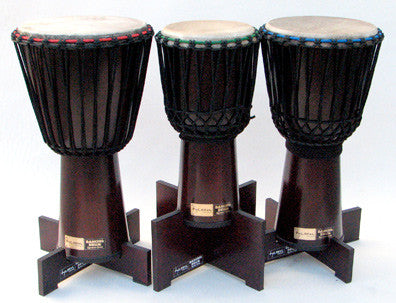 3 Djembes on Stands (13", 9", 11")