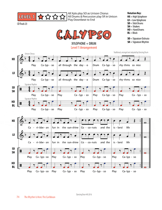 CALYPSO Xylo + Drum, Level 1 Arrangement