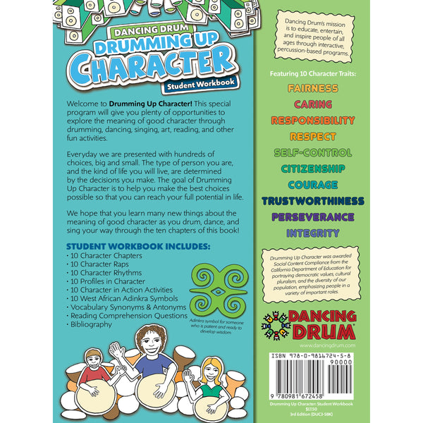 Drumming Up Character: Student Workbook - back cover