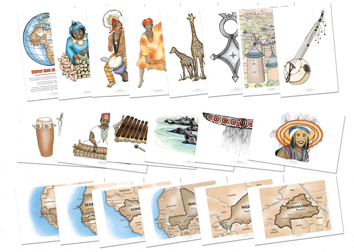 "Drumming Up World Music: West Africa" 20 Color Poster Set