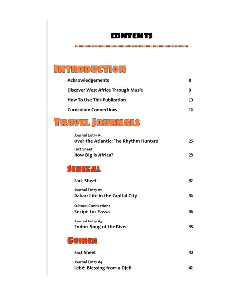 Drumming Up World Music: West Africa (Table of Contents)