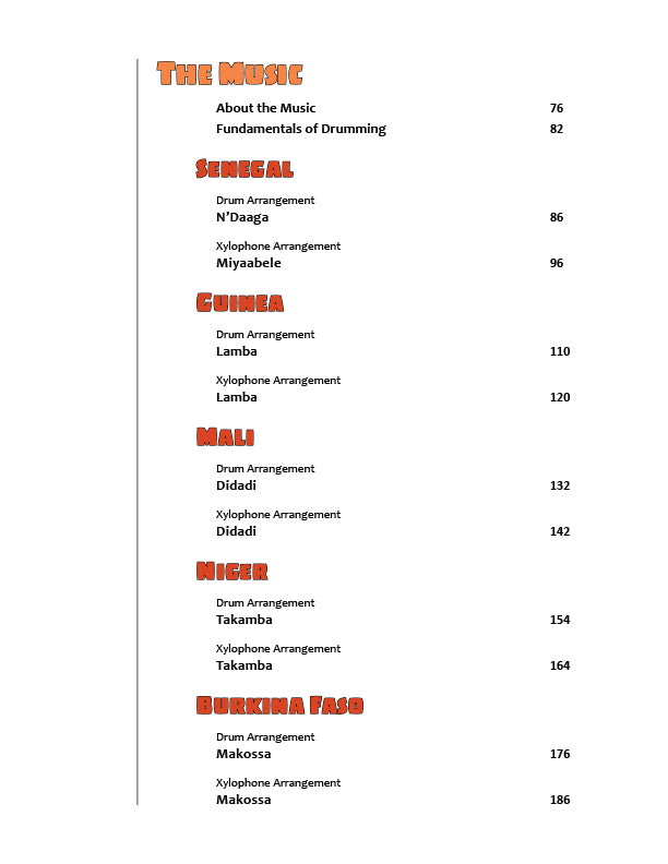 Drumming Up World Music: West Africa (Table of Contents)