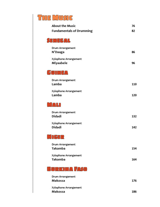 Drumming Up World Music: West Africa (Table of Contents)