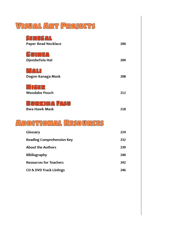 Drumming Up World Music: West Africa (Table of Contents)