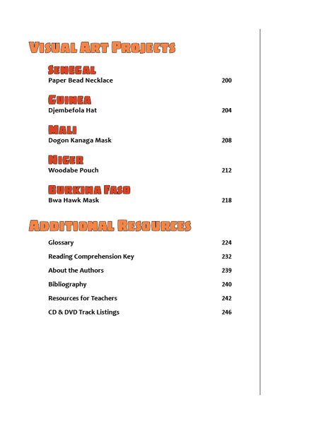 Drumming Up World Music: West Africa (Table of Contents)